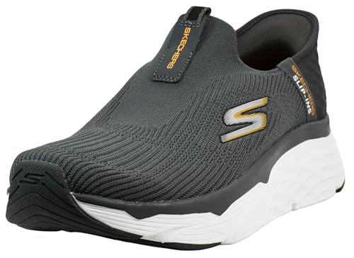 Skechers Men's Max Cushioning Elite Advantageous Slip-On Sneaker, Charcoal/Orange, 11.5 M US