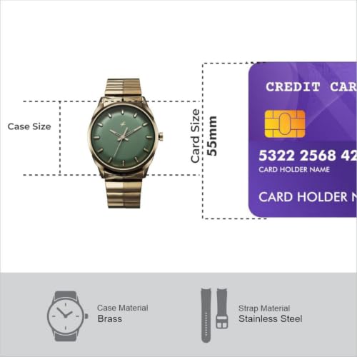 Image of Fastrack Chrome K Quartz Analog with Green Dial Titanium Stainless Steel Strap Watch for Men - 3273QM02
