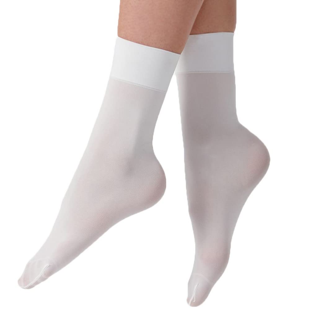 Silky White 2 Pairs Adult And Children's Essentials Ballet Dance Socks (12.5-3.5 Shoe Size, )