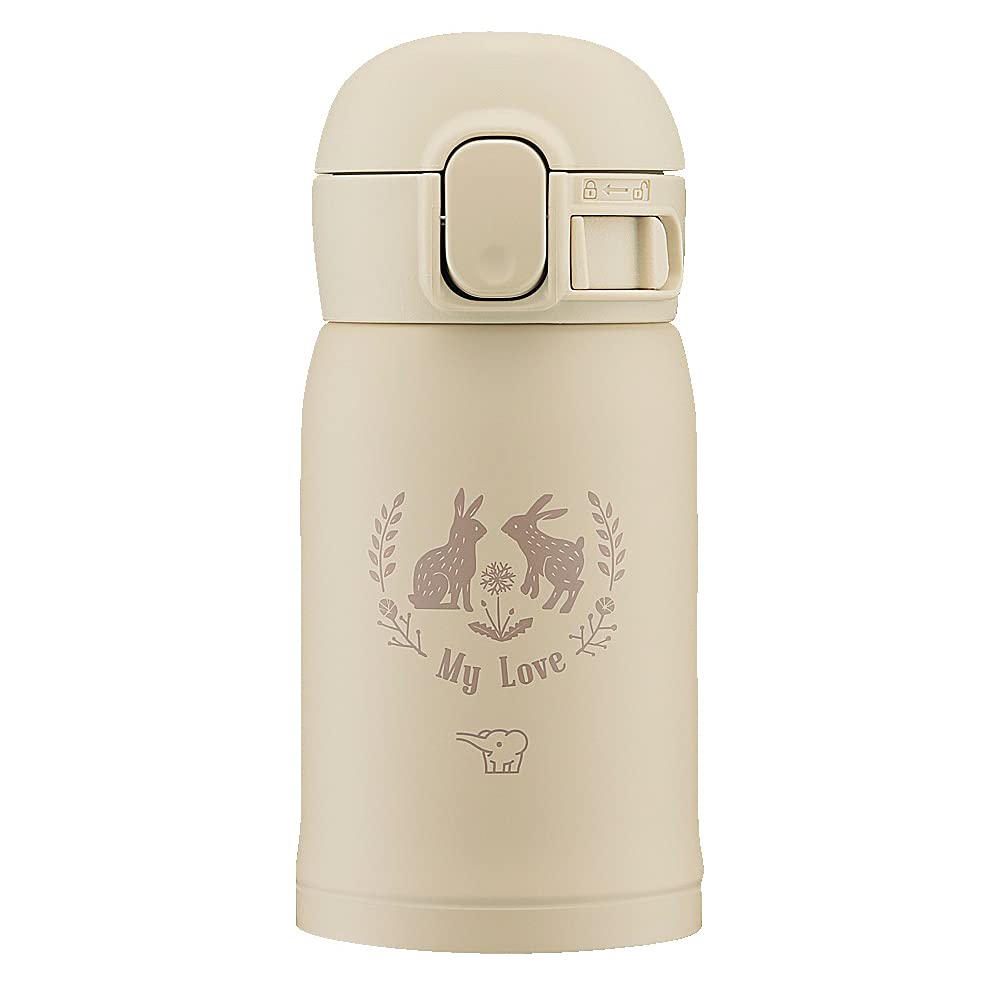 Zojirushi SM-WP24-CM Zojirushi Water Bottle, One-Touch Stainless Steel Mug, Seamless 0.24L Beige, 10.2 fl oz (0.24 L)