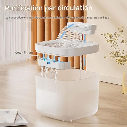 Fuente de agua para gatos sofisticada con diseño de gran capacidad para el hogar 7