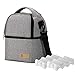 Sac D'isolation De Stockage De Lait Tire-Lait Maternité Refroidisseur Double Couche Frais Garder Bébé Nourriture Sac À Dos Biberon Sac À Lunch,Gris,XS