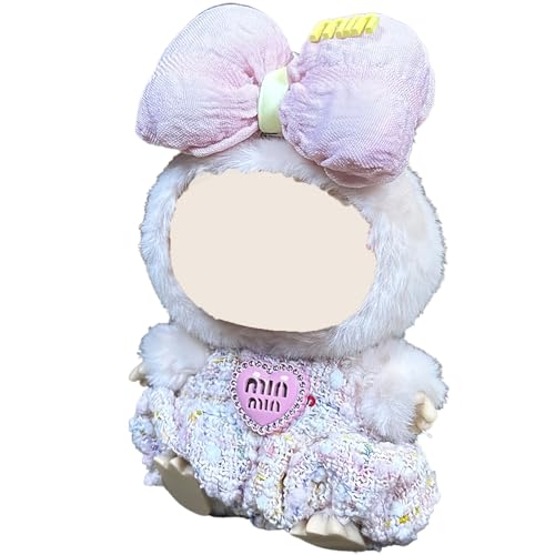 ラブブ 17cm 着せ替え服 サロペット 2点セット ぬいぐるみ服 人形服 ドール服 ラブブ服 可愛い 活発である 3色(赤)