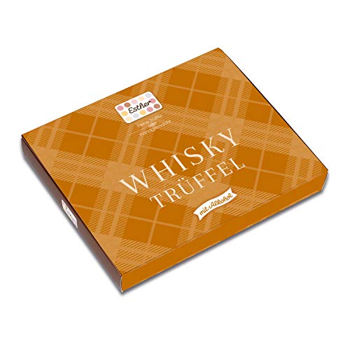 Esther Whisky Trüffel 16er Klassikpackung mit Alkohol 190g | Pralinen und Trüffel mit Whisky Geschmack | Geschenkidee für Geburtstag, Vatertag, Muttertag | Präsent für Opa, Papa, Freunde und Familie Cover