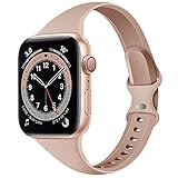 Acrbiutu Bands Compatible with Apple Watch 38mm 40mm 41mm, Slim Thin Narrow Replacement Silicone...