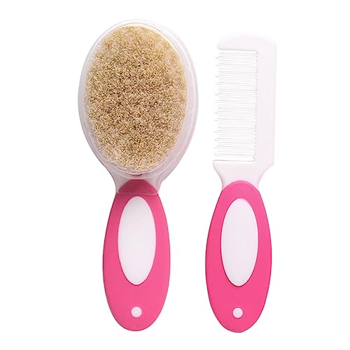 2 Pieces 1 Set Toddler Comb Baby Comb Goat Bristles Combs Care Comb and Brush Massager Soft Skin Brush 2 Piece Set Newborn