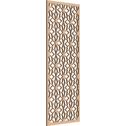 Image of 19 3 /8 inchW x 49 3 /8 inchH x 3 /8 inchT Lake Decorative Fretwork Wood Wall Panels, Hickory