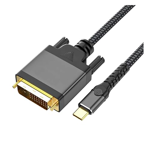 Bolwins M59S - Cable adaptador USB-C a DVI 4K, 2 m, USB-C a DVI, adaptador tipo C a DVI 24+1 macho para monitor, proyector, HDTV, portátil, tableta, compatible con USB 3.1