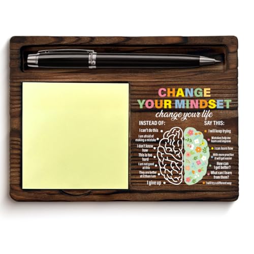 Inspirational Growth Mindset Sticky Note Holder Mental Health Gifts Change Your Mindset Post lt Note Dispenser for Therapy Office Desk Decor