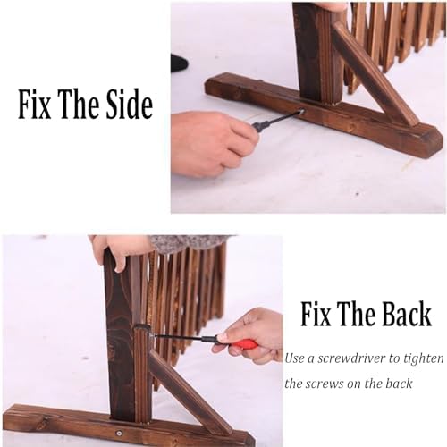 Expandable Wooden Lattice Fence - Adjustable Garden Trellis Panel, Freestanding Pet Screen, No Dig Vertical Rack for Climbing Plants, Outdoor Yard Decor (Brown, 82.67x39.37in)