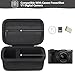Supmay Kamera Fall für Canon PowerShot V1 - Vlog-Kamera, Speicherhalter Reisetasche mit Reißverschluss Mesh Tasche für Batteriepack, Ladekabel, USB-Karte, Schwarz