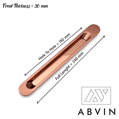 Image of ABVIN Slim Rosegold Concealed Sliding Door Handle and Concealed Door Pull Handle, Only for Sliding Wardrobe Cupboard Door. (1 Pcs) (9.4 inch)