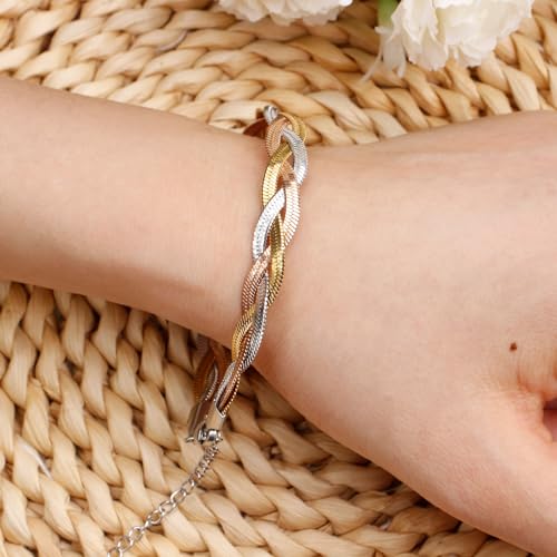 Gold Plated Bracelets For Women-Waterproof Non Tarnish Trendy Jewelry For Birthday Valuntine's Day Mother's Day Christmas Gifts4