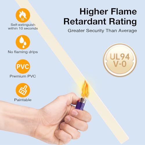 Delamu 157in Cord Covers for Wires on Wall, Cord Hider for 1 Cord, Paintable Cable Hider, Cable Management Wire Covers for Cords, L15.7 W0.55 H0.4in, Beige