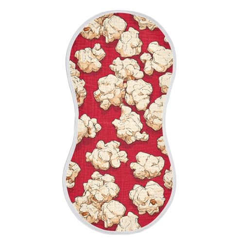 Popcorn Red Burp Cloths Baby Boys Girls Absorbent Soft Cotton Burping Cloths Rags, 1 Pack