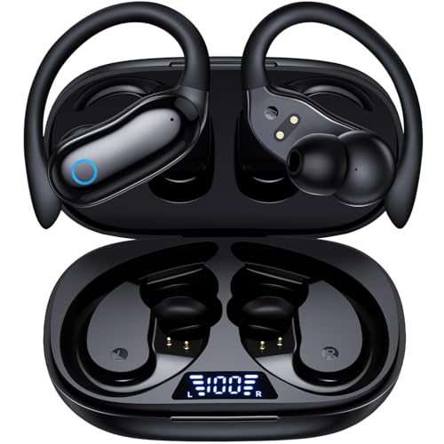 Image of GNMN Active Noise Cancelling Ear Buds AI Translation Wireless Earbuds 96hrs Playback Bluetooth Headphones Dual Battery Display Stereo Bass Earphones with Earhooks Microphone for Sports /Runing /Workout
