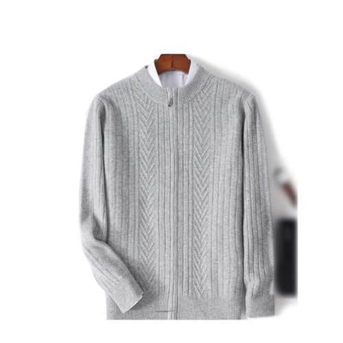 Autumn Winter Men's Wool Zipper Cardigan Round Neck Thickening Loose Sweater Knitting Warm Cashmere Cardigan.2