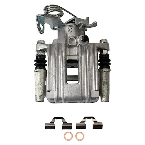 Image of TRQ Rear Brake Caliper Set Zinc Coated Brackets Compatible with 1999 Audi A6 1998-2004 A6 Quattro 2001-2005 Allroad Quattro 2000-2005 Volkswagen Passat