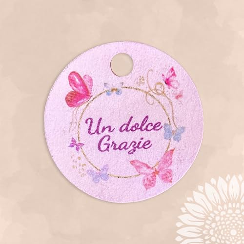 Cartoncino Per Bomboniere Cartellini Tag Per Bomboniere Personalizzabili 24 Pezzi - Formato 3x5,3 Cm, Per Laurea, Matrimonio, Compleanno Bigliettini Bomboniere Fai Da Te