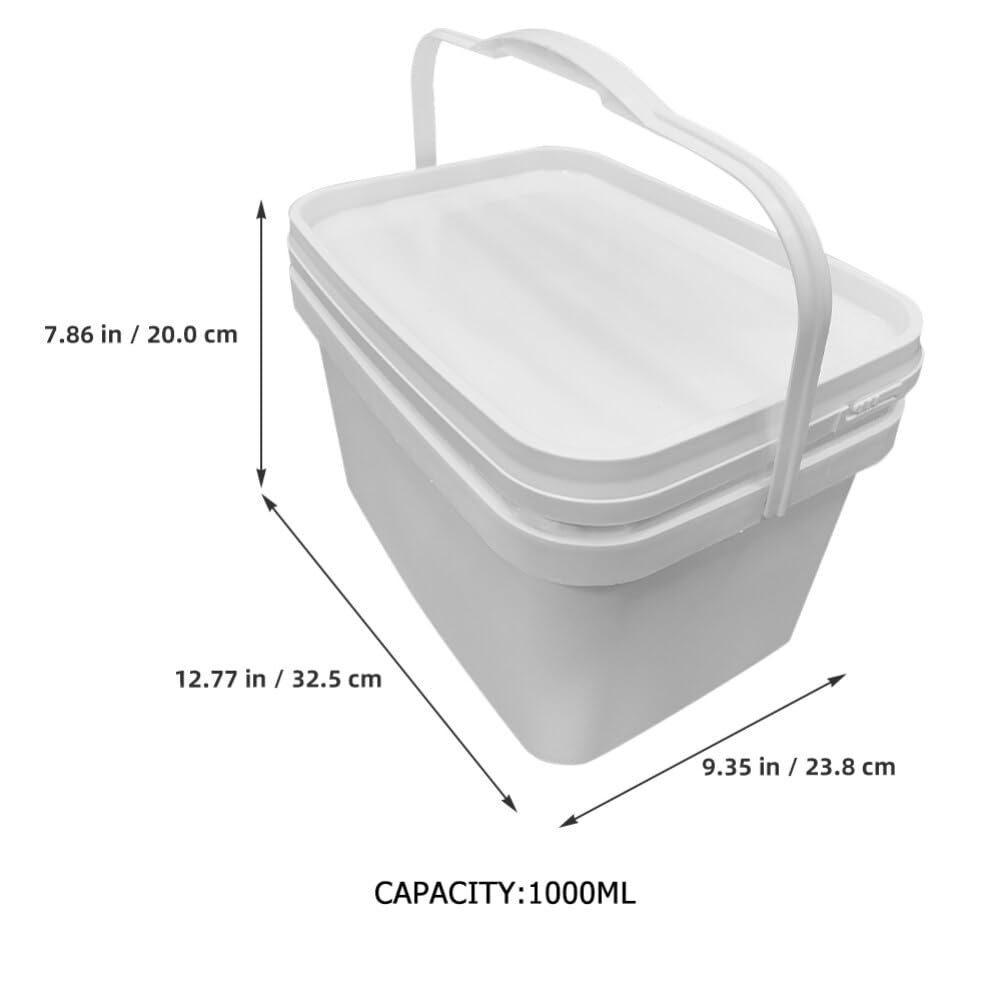 2piezas Cubos De Pintura De Plástico con Tapa y Asa De Cubos De Recipientes Reutilizables para Pintura y Almacenamiento para Actividades Al Aire y Manualidades