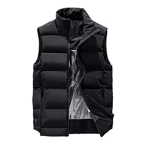 Mens Full Zip Puffer Vest Polyester Water-Resistant Waistcoat Outdoor Casual Sleeveless Jackets Gilet