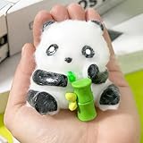 Handmade Taba Squishy Panda Toys,Realistic Panda Toy,Kawaii Squishies Party Favors,Soft Silicone Mochi Furry Toy,Stress Relief Gift Cute Desk Accessory for Children and Adolescents