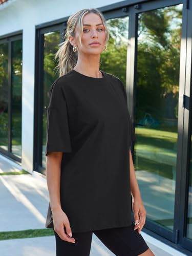 AUTOMET Womens Oversized T Shirts Workout Plus Size Short Sleeve Tops Casual Loose Basic Tees Summer Trendy Outfits 20253