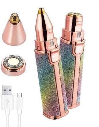 2-in-1 USB Flawless Trimmer – Rechargeable Precision Trimmer & Groomer with Dual Heads – Ultimate All-in-One Facial and Body Hair Removal – Compact, Portable Design with LED Light and Cleaning Brush-image-28