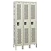 Hallowell U3558-1HDV-PT Heavy-Duty Ventilated KD Metal Locker, Unassembled, 3-Wide Grouping, 1 Tier, 72" Opening Height, 78" Frame Height, 15" Width x 15" Depth, Parchment