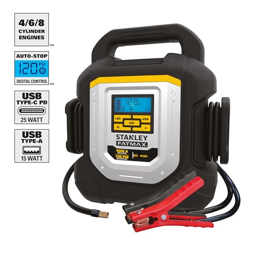 Image of STANLEY J15CF 1500 Peak Amp Jump Starter with 120 PSI Inflator