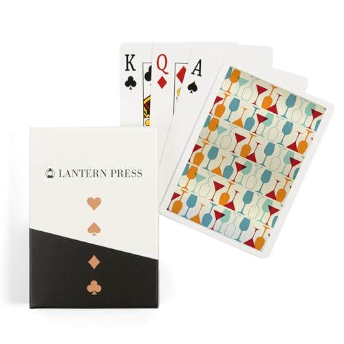 Baraja de Póker con Diseño de Copas de Vino y Martini