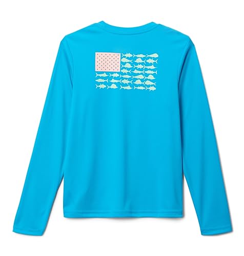 Columbia Toddler Boys Terminal Tackle PFG Fish Flag Long Sleeve, Ocean Blue/PFG Fish Flag Offshore Slam, 4T2