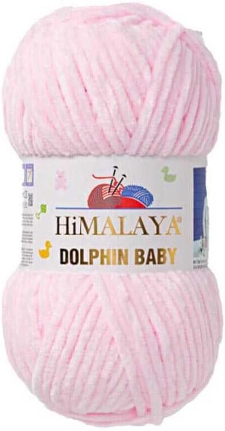 Himalaya Dolphin Baby Yarn Each Skein 100gr 120m Super Bulky Yarn for Knitting&Crocheting Ideal for Cardigans Shawls Blankets Hats and Home Textiles (1, 80303 Soft Pink) — image 1
