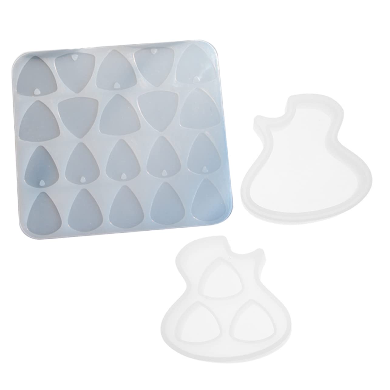 Yardwe 1 Set DIY Guitar Picks Mold Silicone Guitar Pick Making Molds with Organizer Box for Easy Crafting and Storage Durable Non Stick Reusable for Guitarists