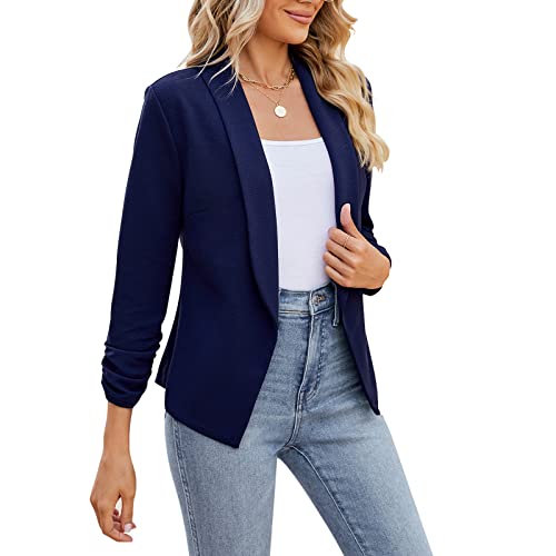 Image of POGTMM Women 3 /4 Sleeve Blazer Open Front Cardigan Jacket Work Office Blazer