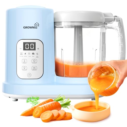 Image of GROWNSY Baby Food Maker Homemade Baby Food All-in-One Baby Food Puree Blender Steamer Grinder Mills Machine Auto Cooking & Grinding with Self Cleans Touch Screen LCD Display, BPA Free