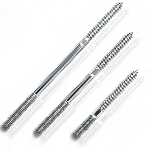 msymsyu Lot de 8 vis à double filetage M8 x 200 mm TX25 M8 en acier au carbone galvanisé double filetage Convient pour meubles en bois et applications industrielles