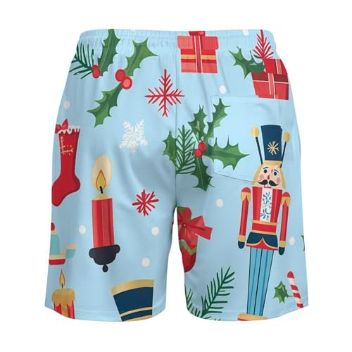 Christmas Decorations and Nutcrackers Beach Shorts for Men Swim Trunks Quick Dry Swim Shorts with Compression Liner Pocket4