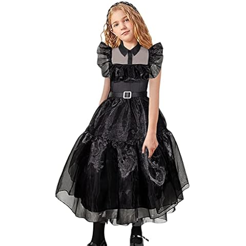 Rainao Wednesdays Addams Dress Kids, Wednesdays Costume Suit For Kids, Wednesdays Addams-Family Dress For Girls, Wednesdays Addams-Family Fancy Dress Party Dresses For Cosplay Supplies Cover
