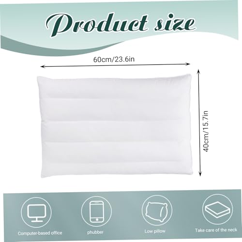 Oreiller plat et doux pour dormir, blanc 40x60 cm de profil bas - 7