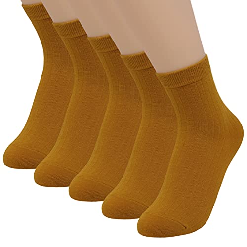 Image of Women's Cotton Socks - 5 Pairs Soft Comfortable Business Classic Socks