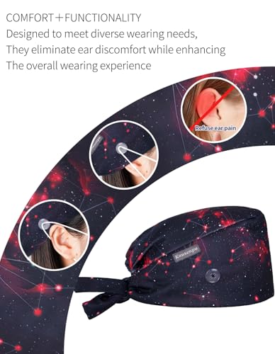 Image of Kousenpu Scrub Caps for Men, Adjustable Surgical Cap, Breathable Medical Hat for Doctors, Nurses & Healthcare Professionals