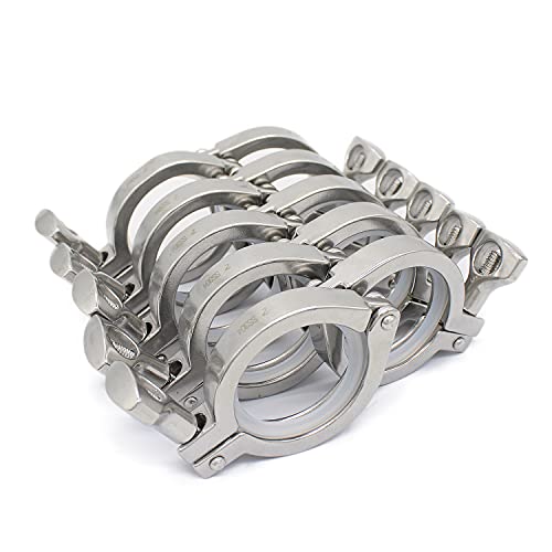 Qiimii 13Mhhm Stainless Steel 304 Single Pin Heavy Duty Tri Clamp With Wing Nut For Ferrule Tc 2"(10 Pack) (2 Inch) #TOP6