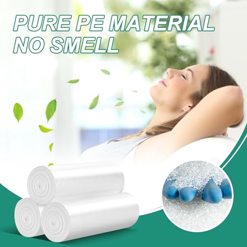 Image of Magesh 4-6 Gallon Trash Bag Strong, Leakage-Free, Small Garbage Bags Unscented Thick for Bathroom, Office, Kitchen Small Trash Can, 15L, 1000 Bags, Clear