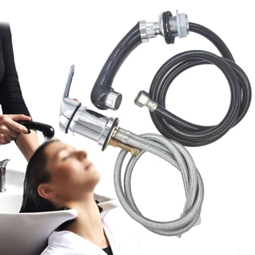 Mitigeur Tand Robinet de douche à main, robinet de salon de coiffure, robinet de lit de frappe, 120 cm tuyau extractible douchette à main pour chaise,...