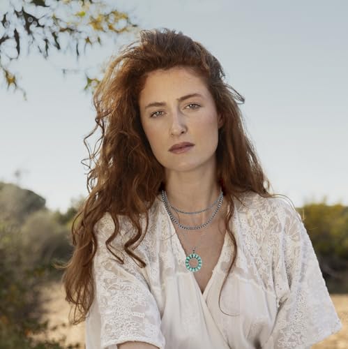 Western Jewelry Navajo Pearl Turquoise Necklace for Women Handmade Layered Long Pearl Necklaces with Turquoise Pendant for Cowgirl3