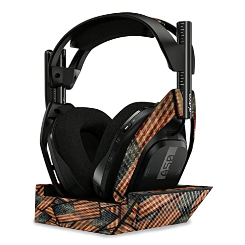 Image of MightySkins Carbon Fiber Skin Compatible with Astro A50 Wireless Headphones + Base Station (Gen 4) - Vintage American | Protective, Durable Textured Carbon Fiber Finish | Easy to Apply