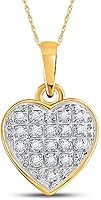 Diamond2Deal 10 Karat Gelbgold, runder Diamant-Herz-Anhänger für Damen, 1/20 Karat