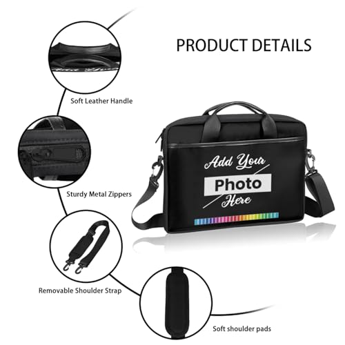 Personalized-Photo-Laptop-Bag,Custom Computer-Bags, Lightweight Briefcase Laptop Case,Sturdy Messenger/Shoulder Bags Handbags Gift For Women Men For Work Business Travel 15 Inch4