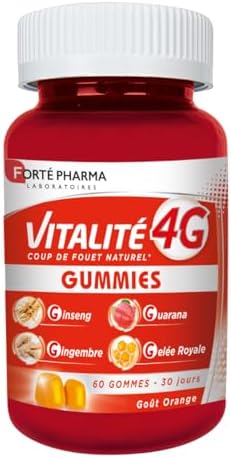 Forté Pharma - Vitalité 4G Gummies | Gummies Energie - Goût Orang...